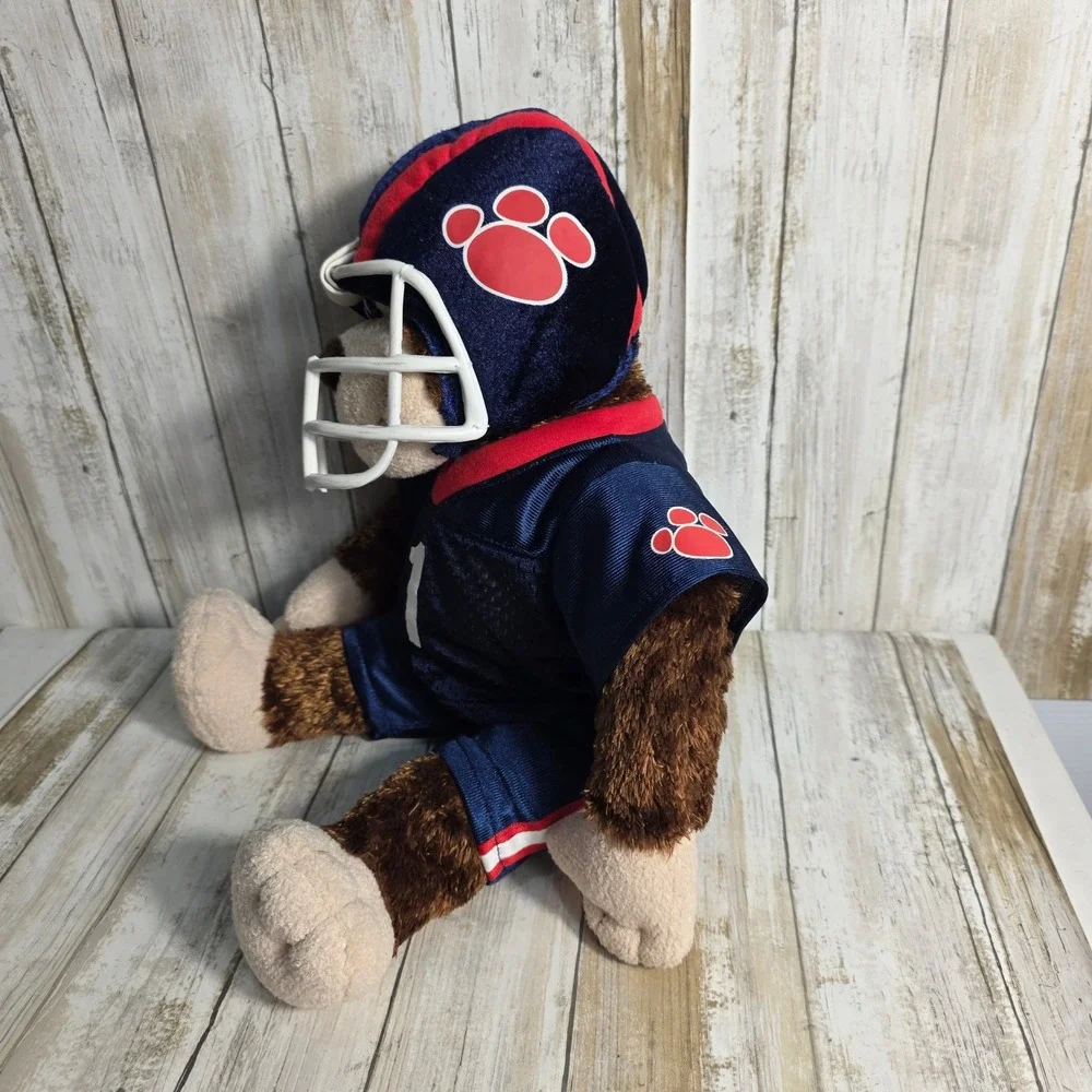 Build-A-Bear Football Monkey Plush Brown Stuffed Animal Navy Blue Uniform No 1